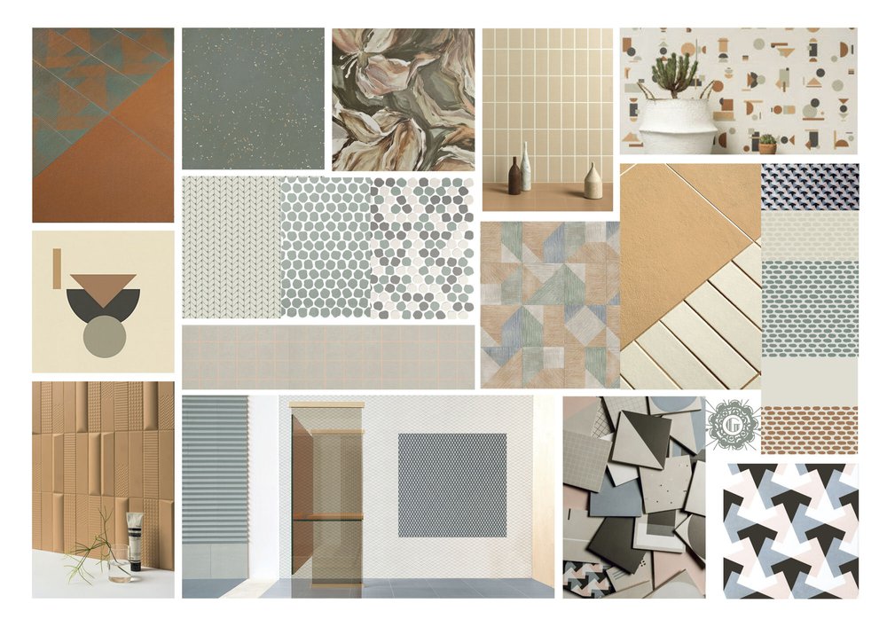 Planche d’ambiance D’intérieur : Graphique / Ciel & Terre / Carrelages