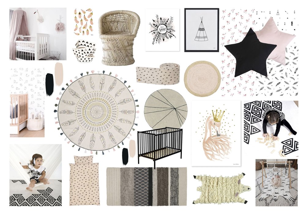 Planche d’ambiance D’intérieur : Mixte / Dream catcher & Tipi / Chambre d'enfants