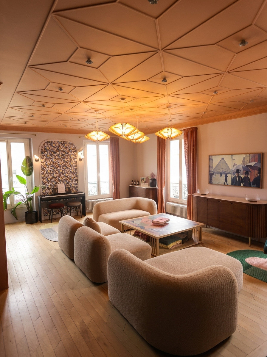 Vue du salon depuis les assises, vers les fenêtres