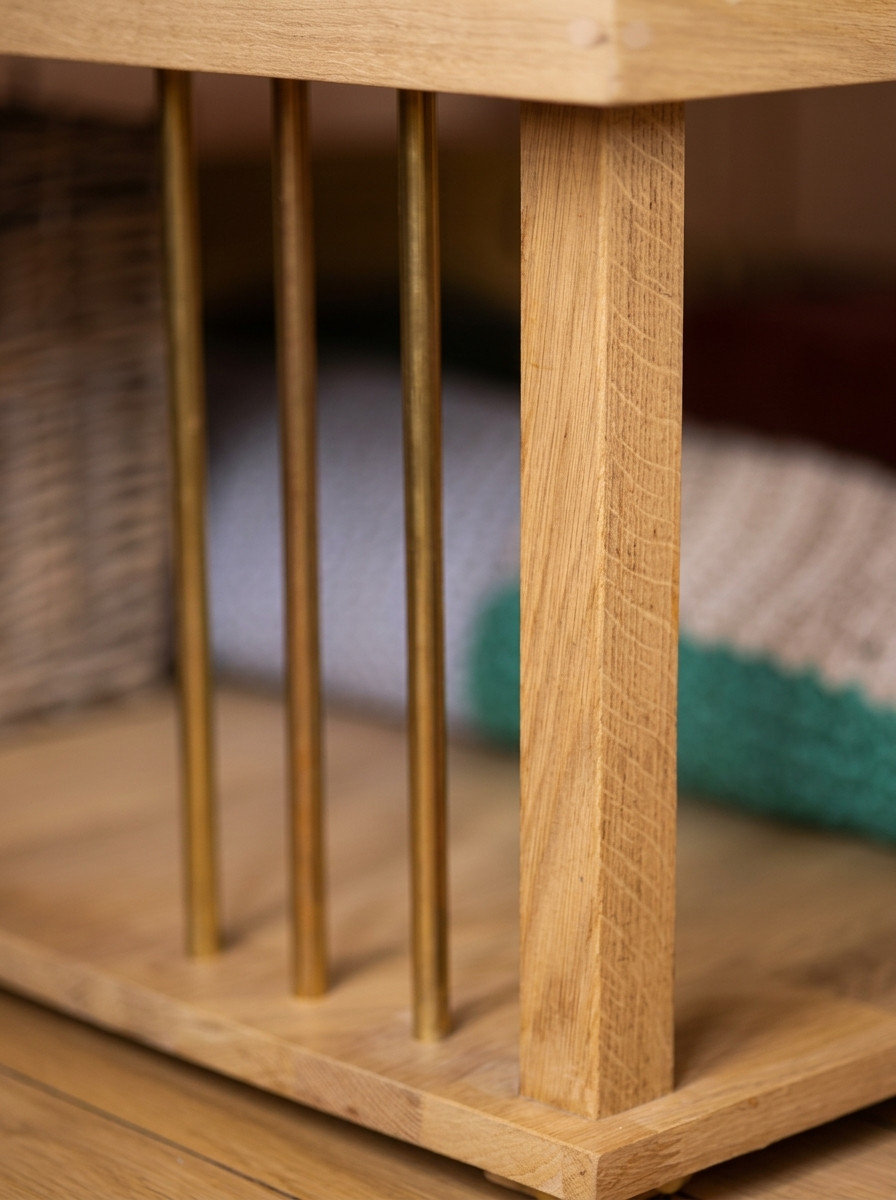 Piétement en laiton et bois de la table basse
